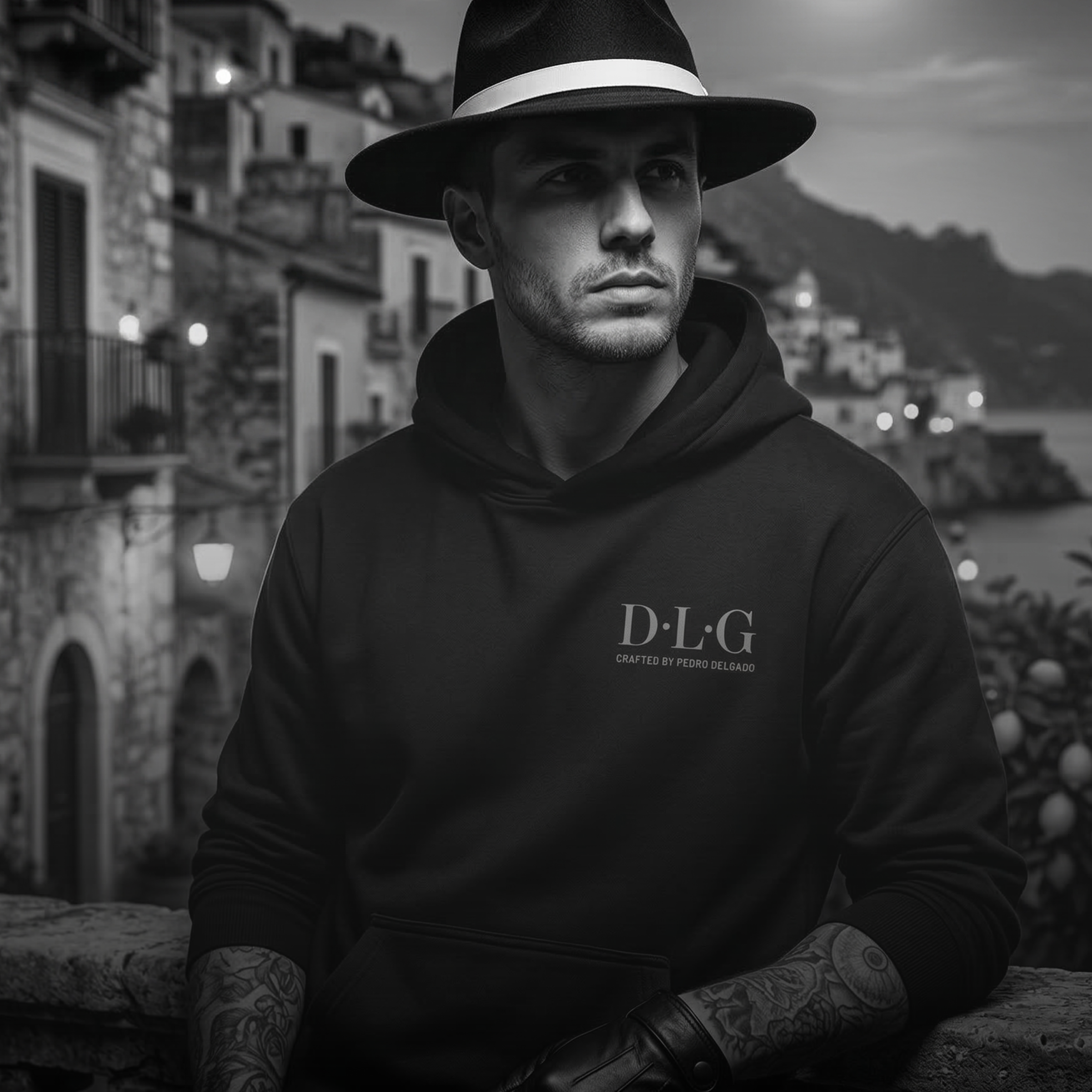 D.L.G Premium Hoodie | Man Essential Line - The Back Smile